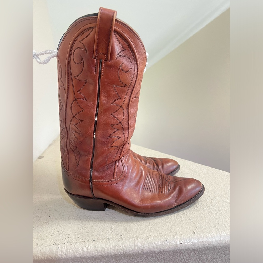 VNTG Dan Post Leather Cowboy Western Boots Men’s sz 7.5 FLAWED SEE PICTURES
